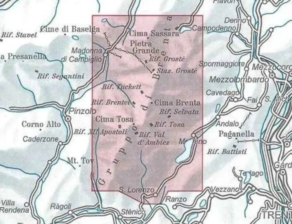 Alpenvereinskarte Wandelkaart 51 Brentagruppe
