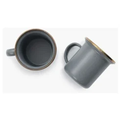 Barebones Enamel Espresso cup stone gray