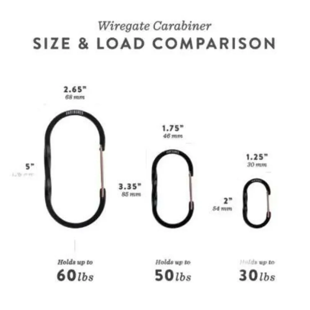 Barebones Wiregate carabiner small 3pc black