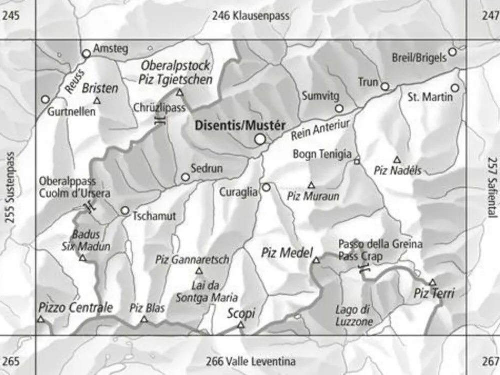 Bundesamt - Swisstopo Skitoerkaart 256S Disentis - Mustér