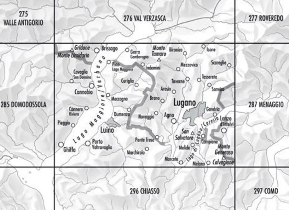 Bundesamt - Swisstopo Topografische kaart 286 Malcantone