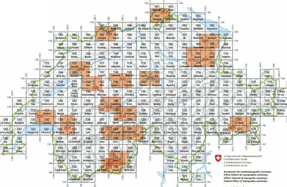 Bundesamt - Swisstopo Topografische kaart 1312 Locarno