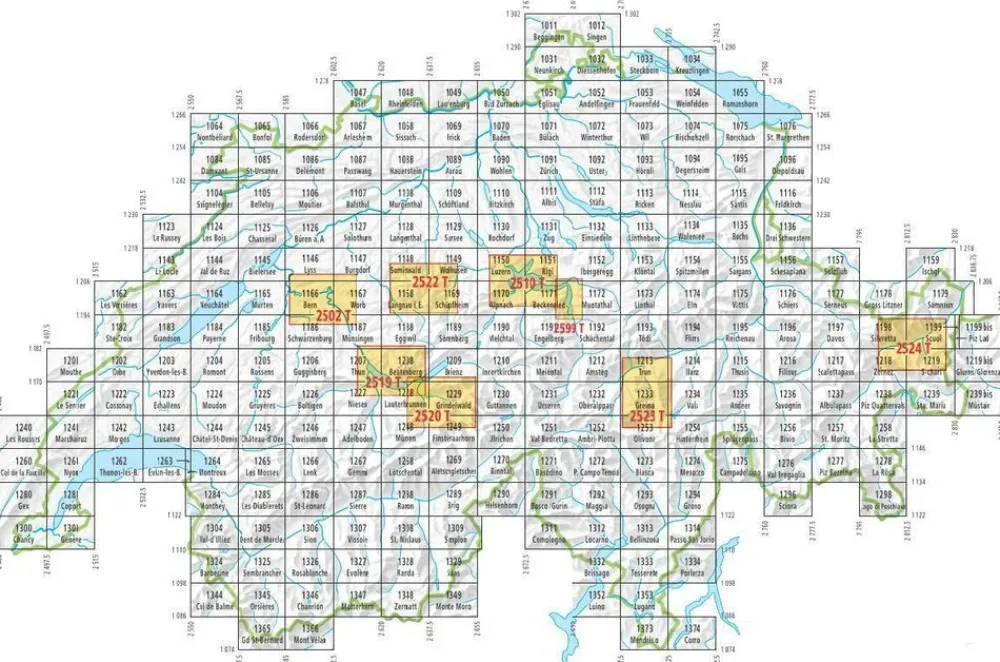 Bundesamt - Swisstopo Topografische kaart 1366 Mont Vélan