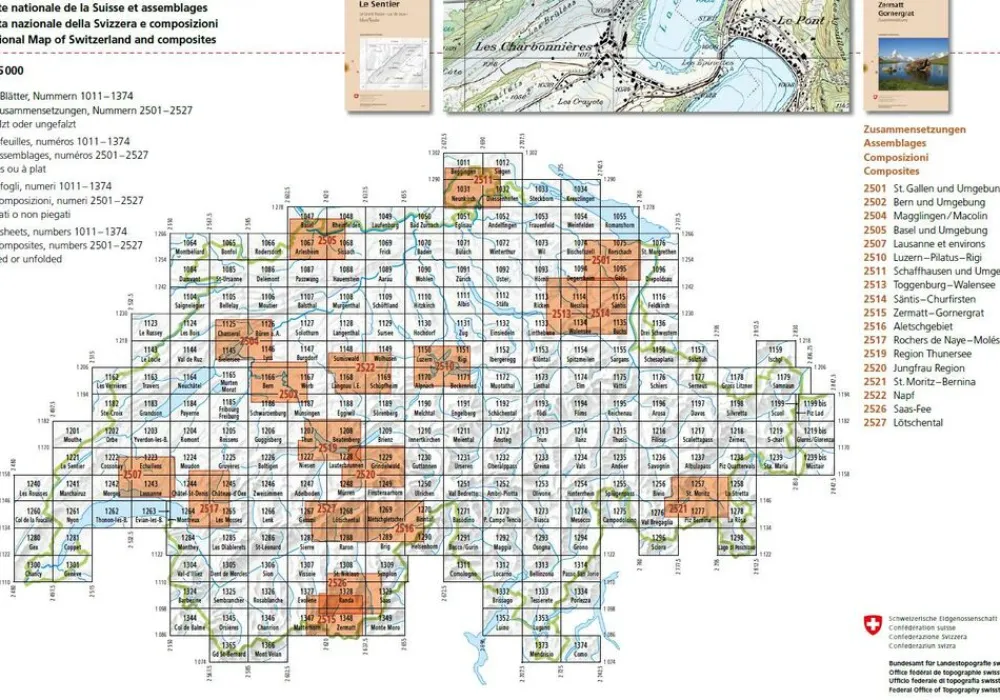 Bundesamt - Swisstopo Topografische kaart 2522 Napf