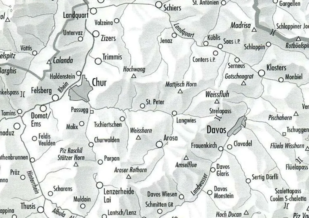 Bundesamt - Swisstopo Topografische kaart 5002 Chur - Arosa - Davos