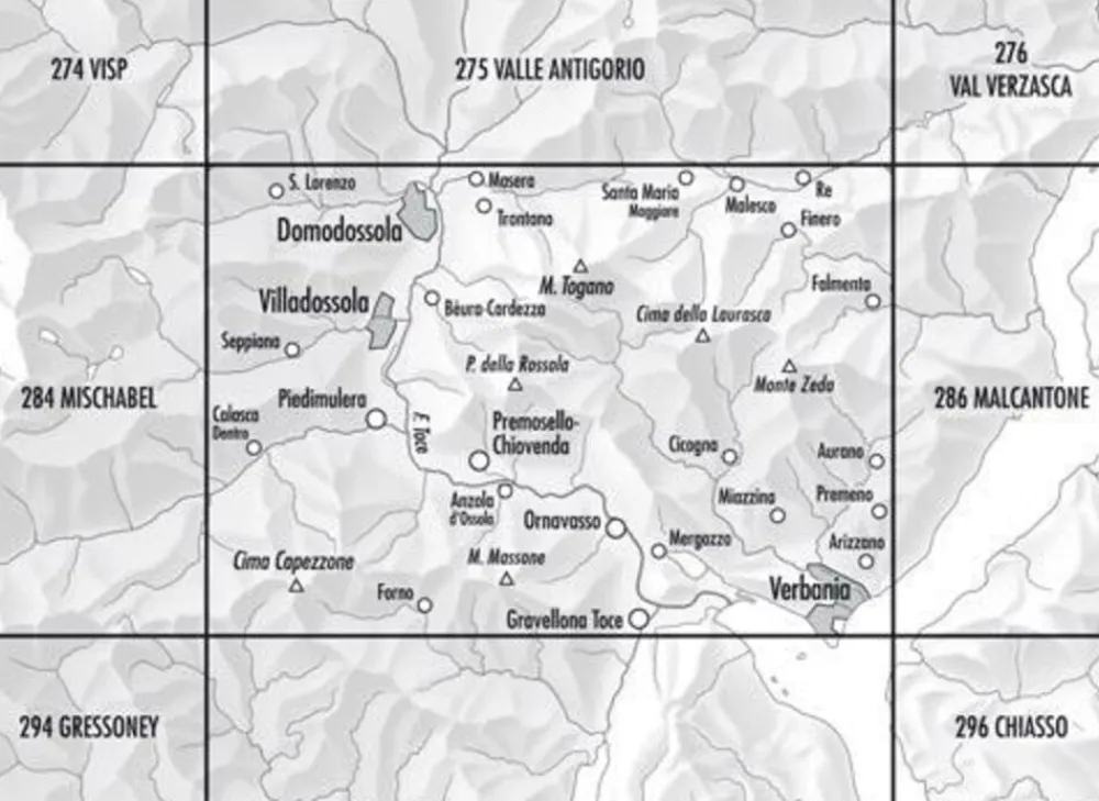 Bundesamt - Swisstopo Topografische kaart 285 Domodossola