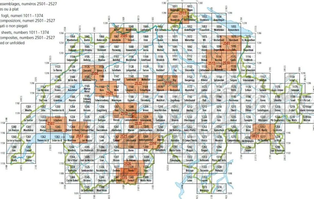 Bundesamt - Swisstopo Topografische kaart 1195 Reichenau