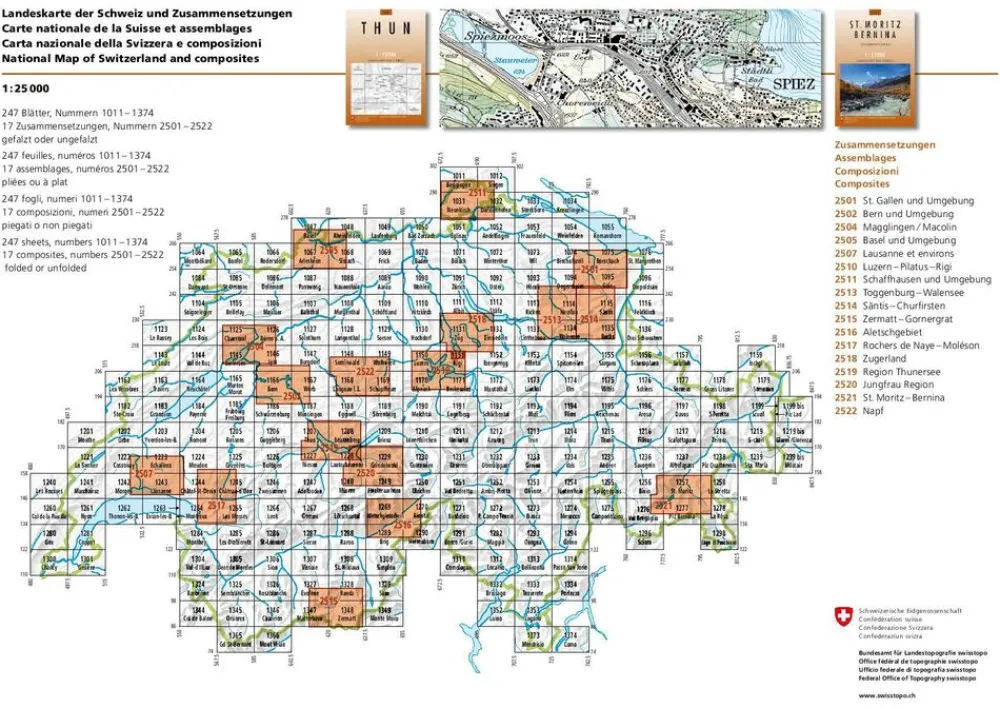 Bundesamt - Swisstopo Topografische kaart 1173 Linthal