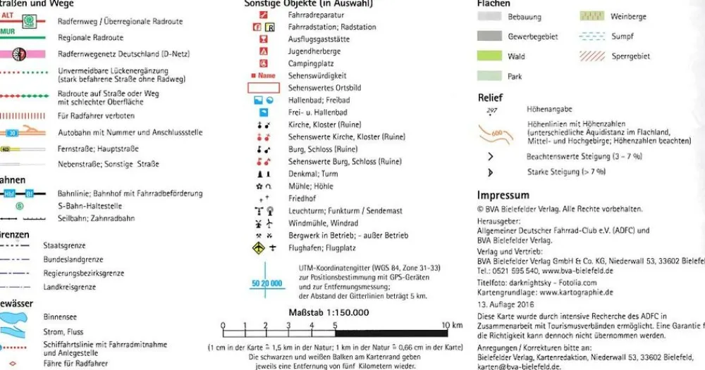 BVA-ADFC Fietskaart 17 Thüringer Wald Rhön