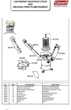 Coleman Valve Assembly 201020 voor Peak 1 Stove en Exponent Feather Stove