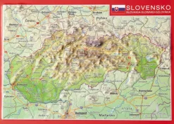 Georelief Maps Reliëf ansichtkaart Slowakije