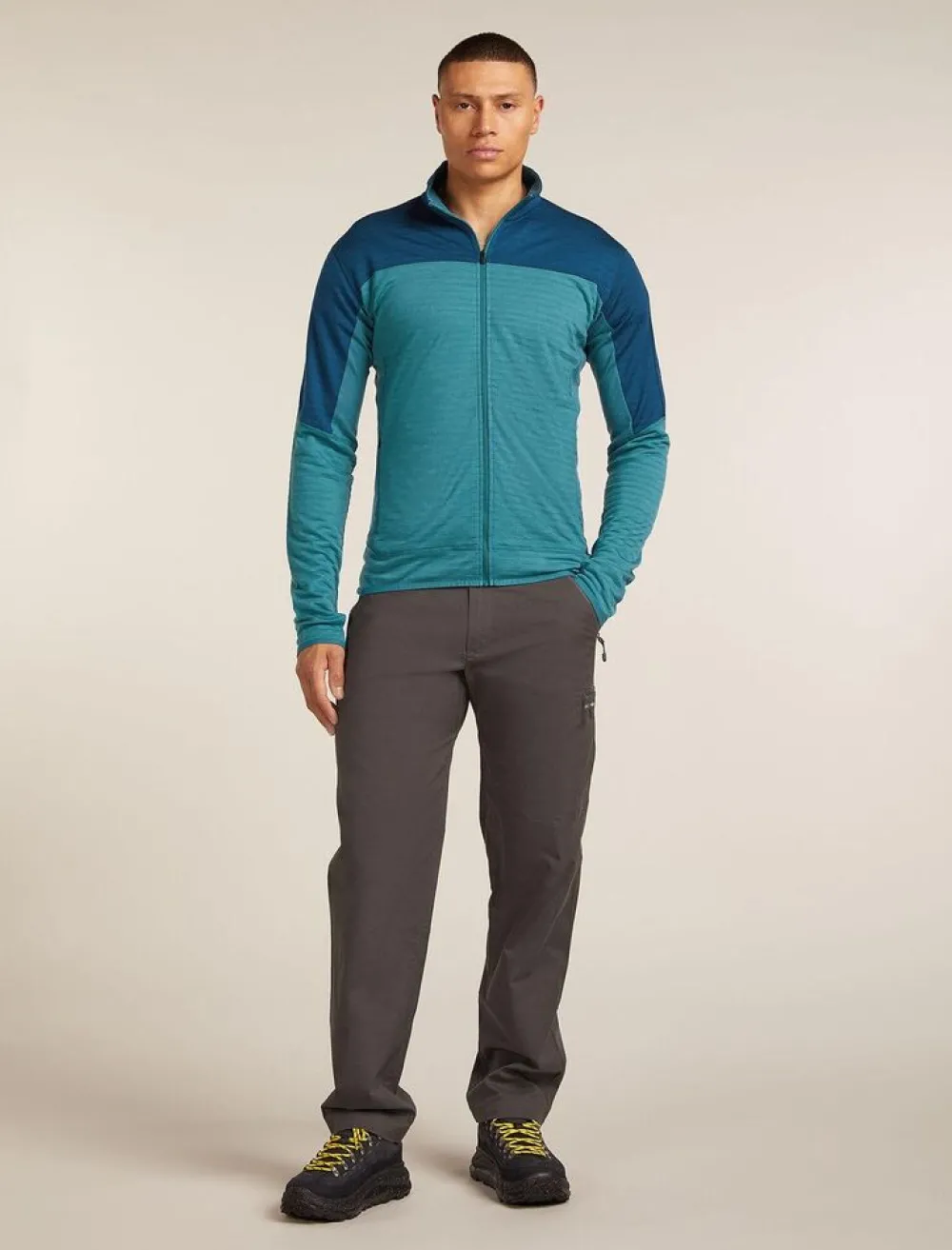 Heren Icebreaker M Merino Blend 300 RealFleece Descender LS Zip