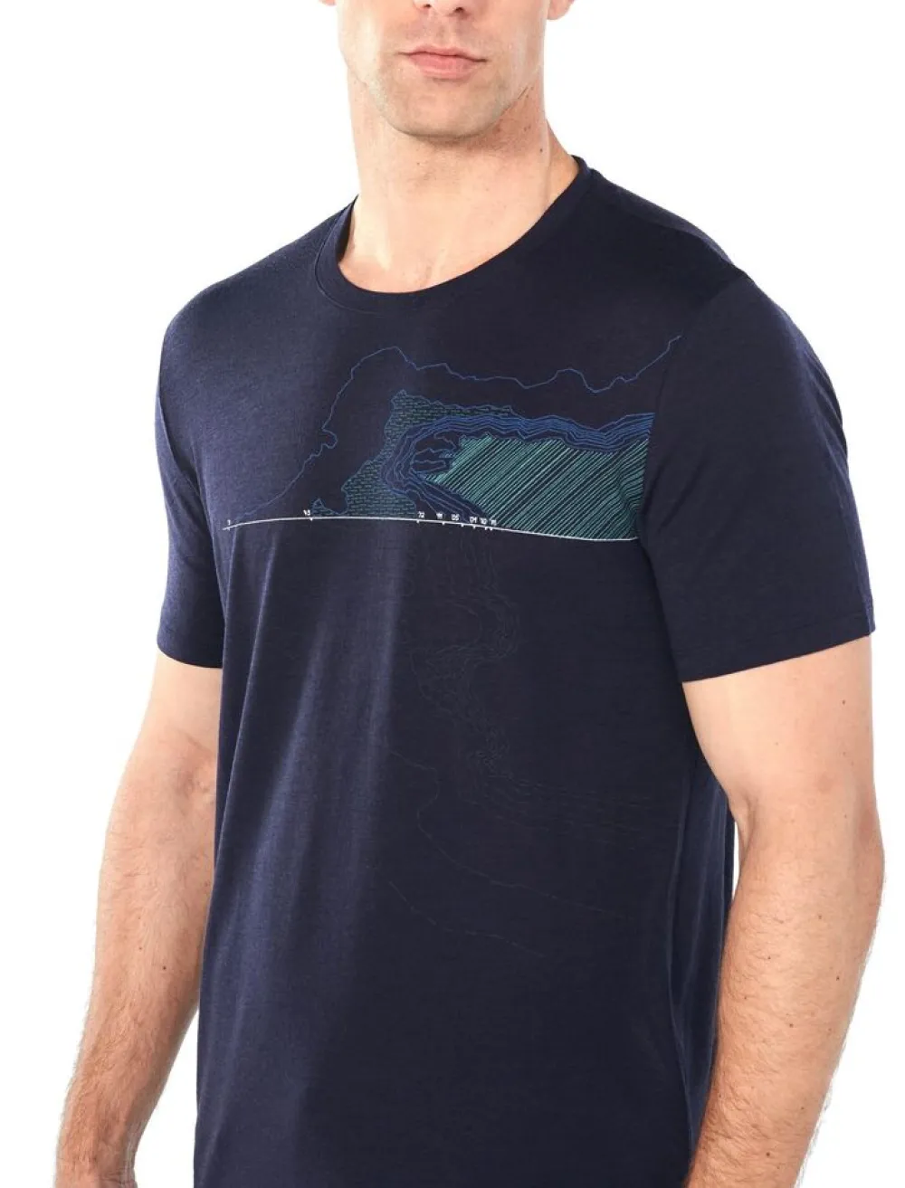 Heren Icebreaker Mens tech lite ss crewe glacial lines