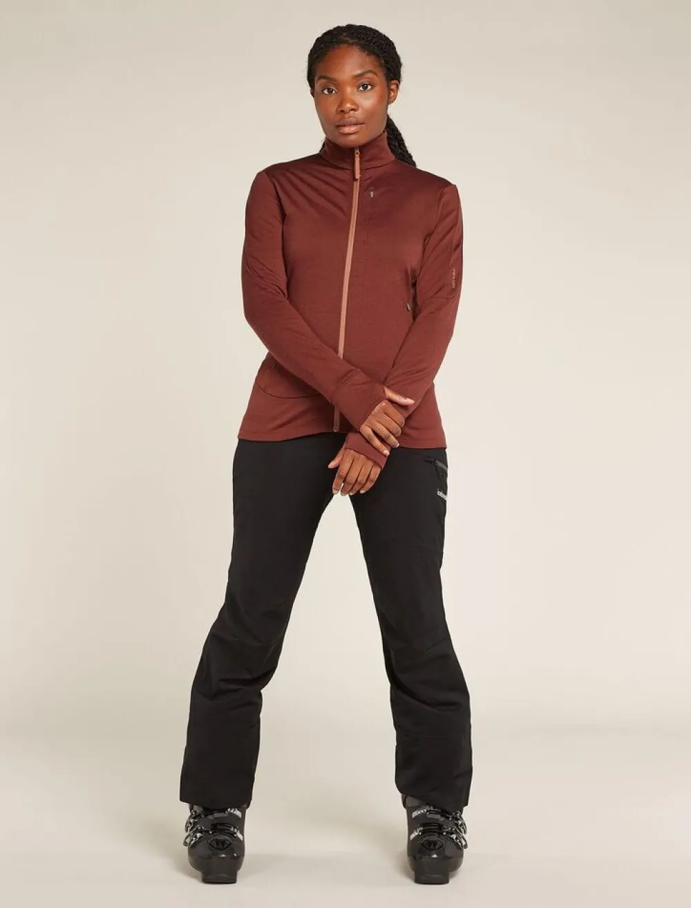 DAMES Icebreaker W Merino 260 Quantum IV LS Zip