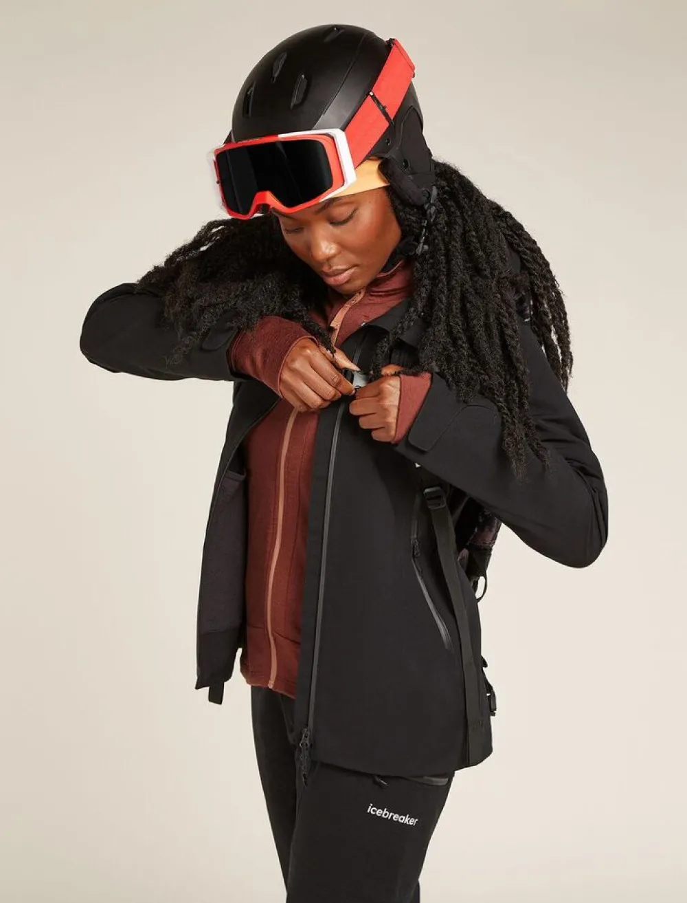 DAMES Icebreaker W Merino 260 Quantum IV LS Zip