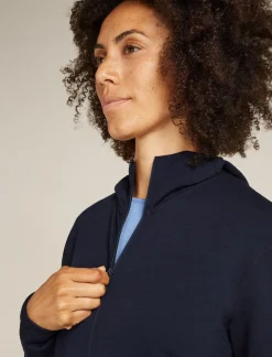 DAMES Icebreaker W Merino 360 Realfleece Elemental LS Z Hood