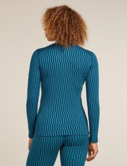 DAMES Icebreaker W Merino 260 Tech Vertex LS Half Zip Snow Grid AO