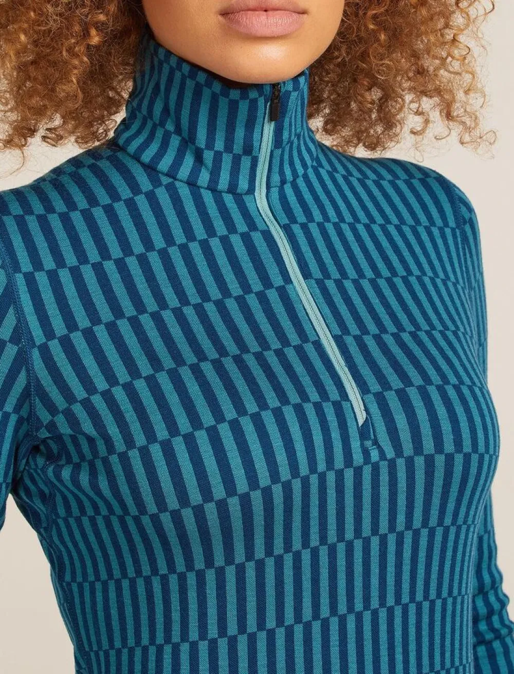 DAMES Icebreaker W Merino 260 Tech Vertex LS Half Zip Snow Grid AO