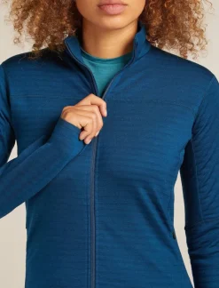 DAMES Icebreaker W Merino Blend 300 RealFleece Descender LS Zip