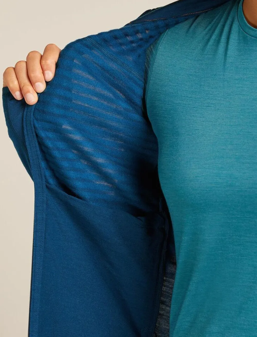 DAMES Icebreaker W Merino Blend 300 RealFleece Descender LS Zip