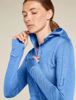 DAMES Icebreaker W Merino Realfleece Descender LS Zip Hoodie