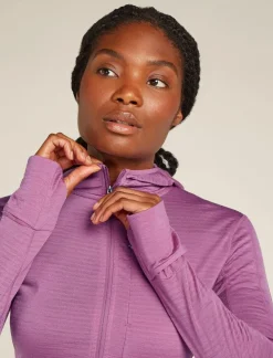 DAMES Icebreaker W Merino Realfleece Descender LS Zip Hoodie