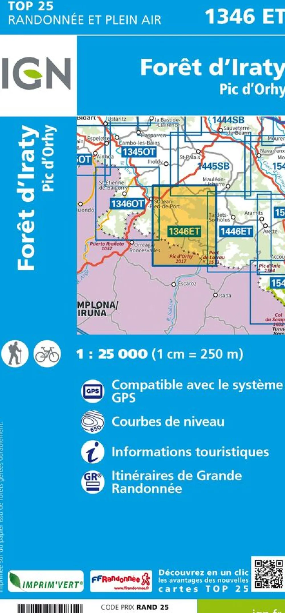 IGN 1346ET Forêt d'Iraty