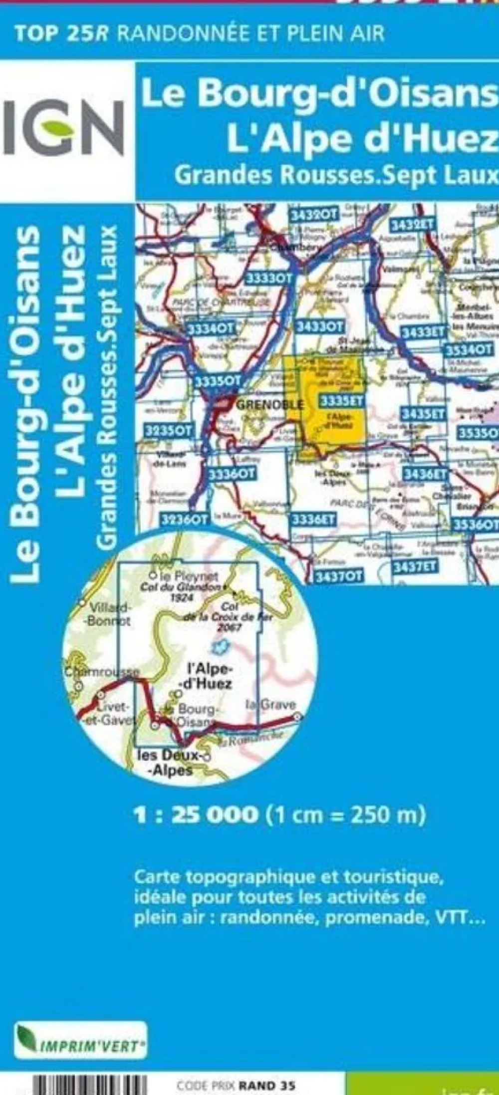 IGN Wandelkaart 3335 ETR le Bourg d'Oisans