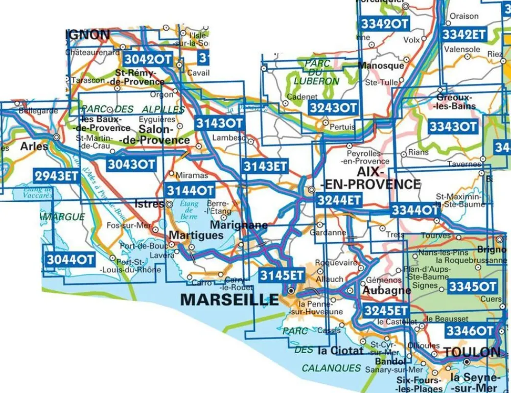 IGN Wandelkaart 3643et Cannes - Grasse