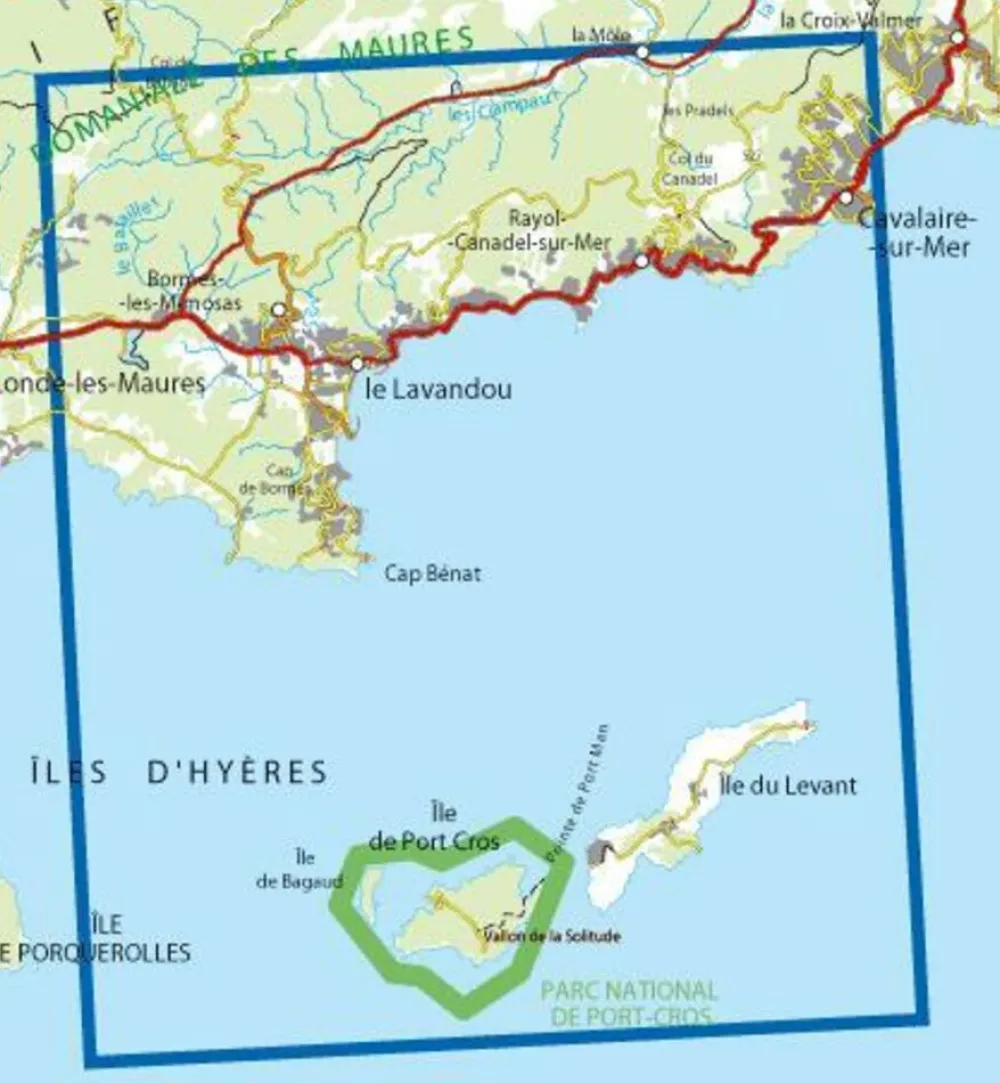 IGN Wandelkaart 3446et Le Lavandou