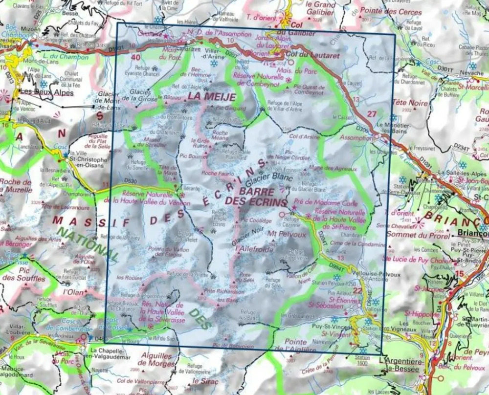 IGN Wandelkaart 3436et Meije - Pelvoux