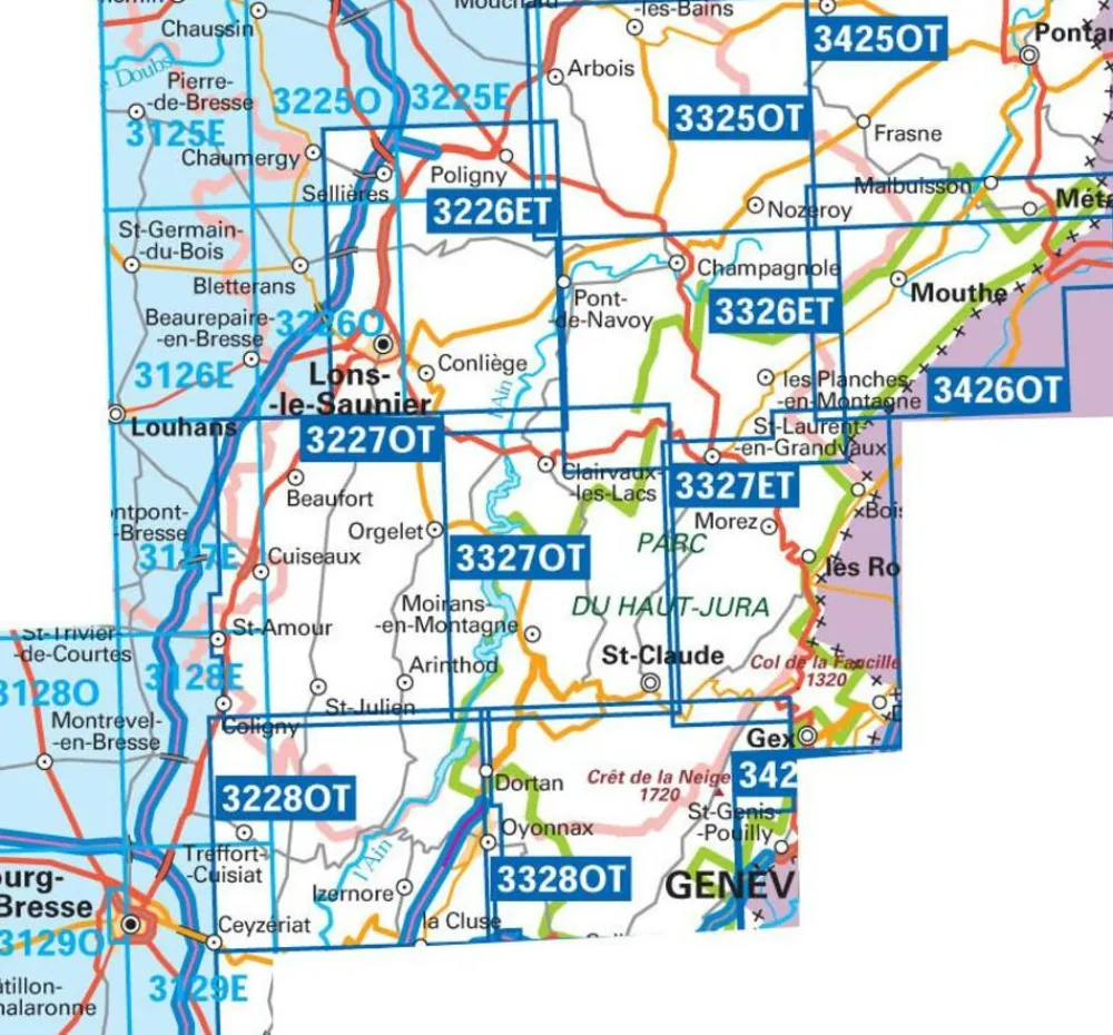 IGN Wandelkaart 3330ot Bellegarde-sur-Valserine