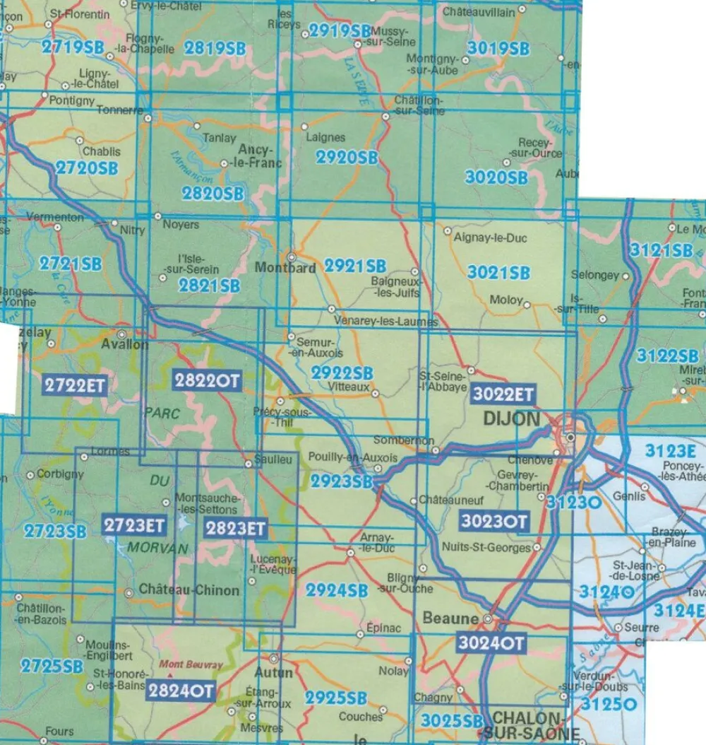 IGN Wandelkaart 2923SB Pouilly-en-Auxois