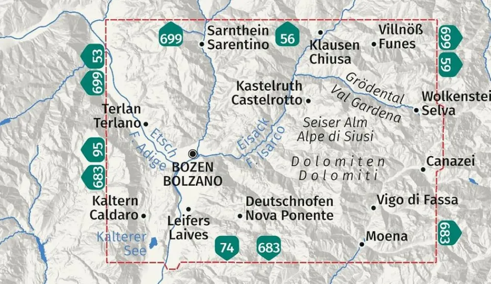 Kompass Wandelkaart 54 Bozen/Bolzano und...