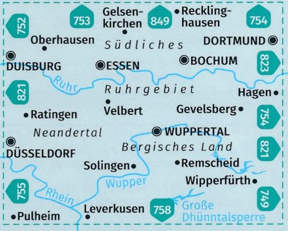 Kompass Wandelkaart 756 Südliches Ruhrgebiet