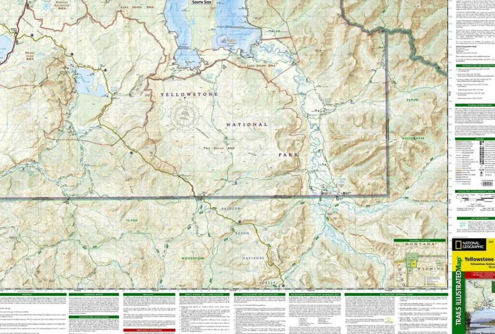 National Geographic Wandelkaart 305 Yellowstone Lake Southeast