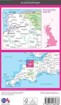 Ordnance Survey Wandelkaart 180 Active Barnstaple & Ilfracombe