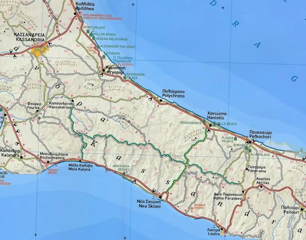 Terrain Maps Wandelkaart Chalkidiki